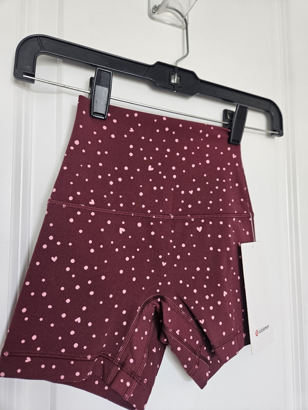NWT RARE lululemon Align No Line High-Rise Short 4" Scatter Heart Burgundy Sz 0